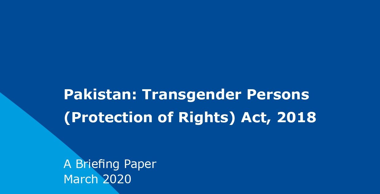 Briefing Paper: Transgender Persons (Protection of Rights) Act, 2018 (English)